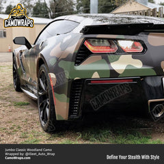 woodland camo corvette wrap
