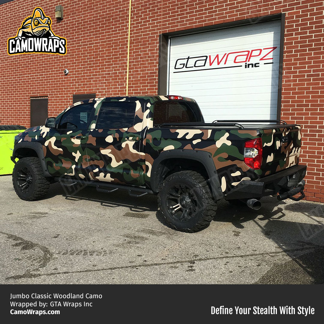 woodland camo truck wrap