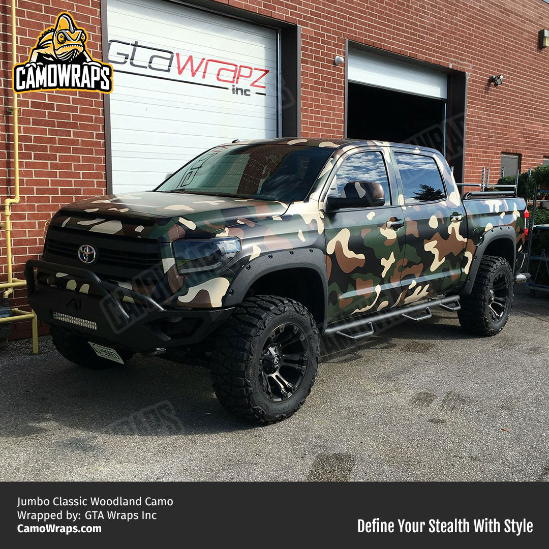 woodland camo truck wrap