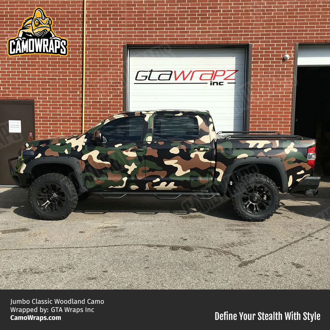 woodland camo truck wrap