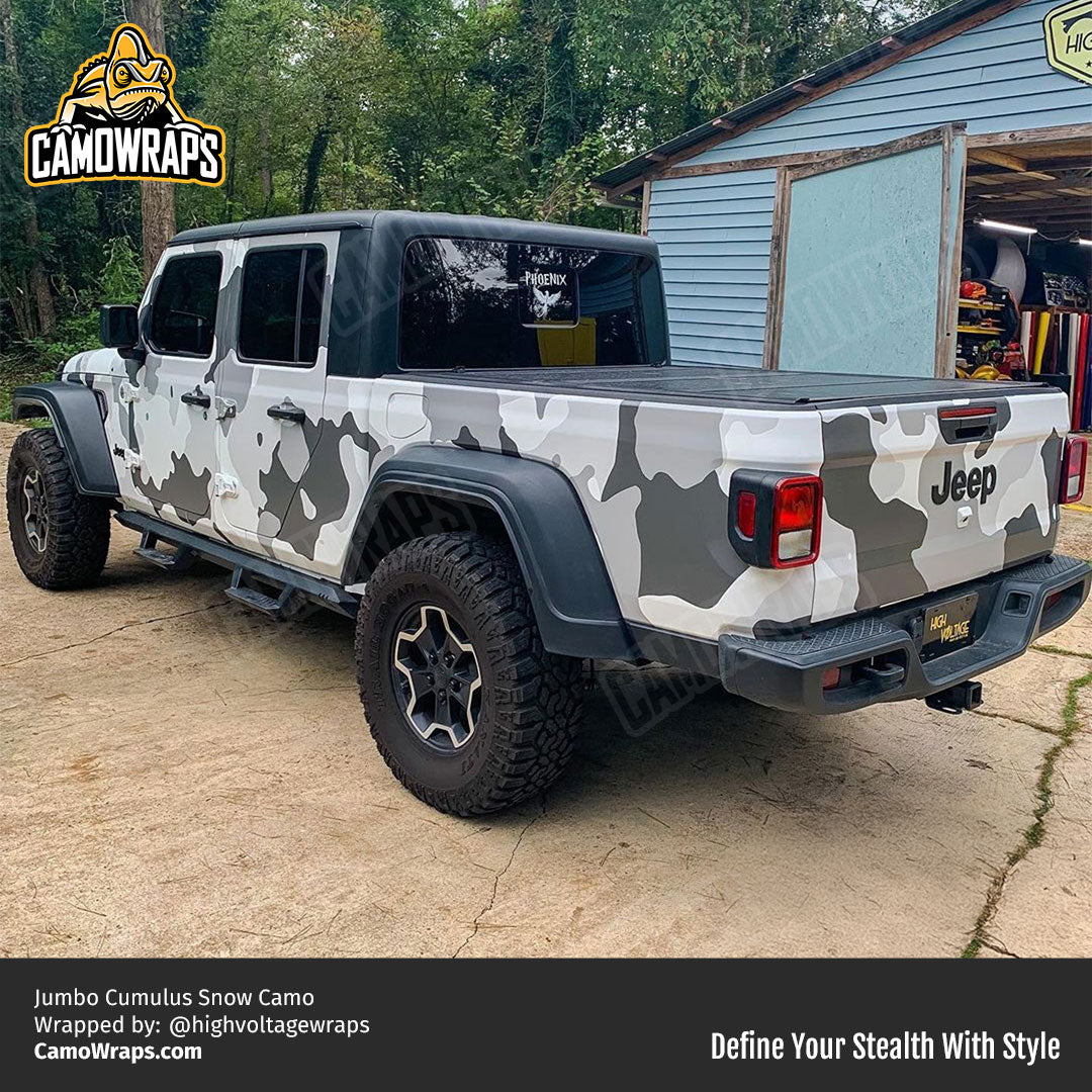 snow camo jeep gladiator wrap
