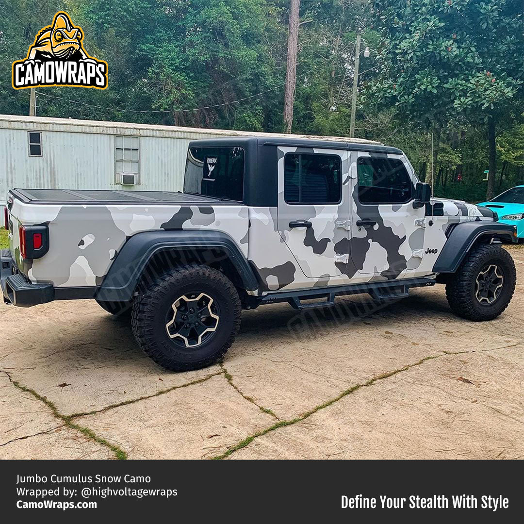 snow camo jeep gladiator wrap