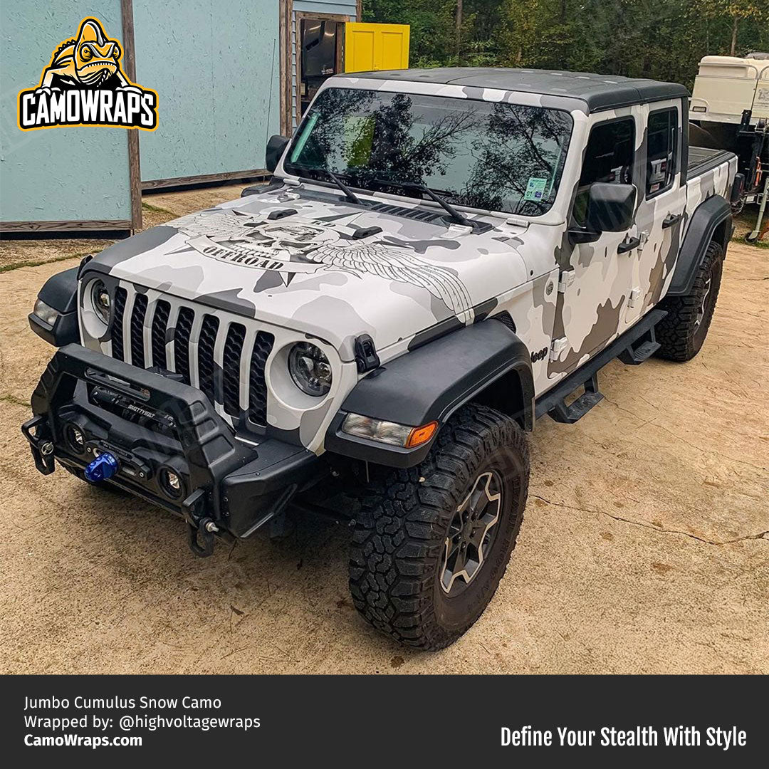 snow camo jeep wrap