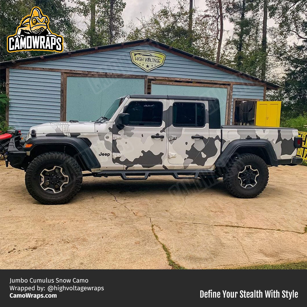 snow camo jeep gladiator wrap