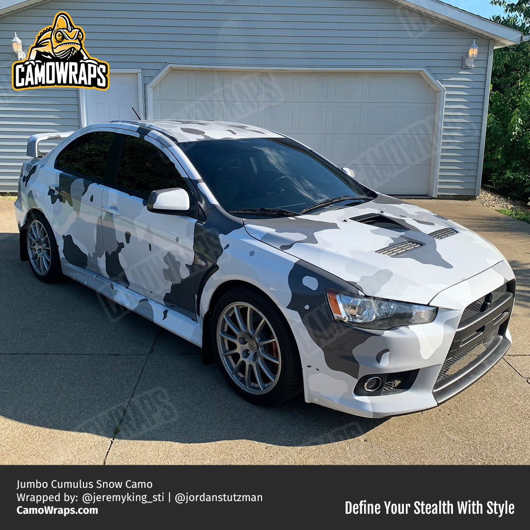 snow camo car wrap
