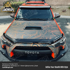 orange damascus car wrap