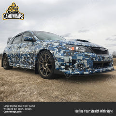 blue digital camo subaru wrap