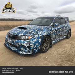 blue digital camo subaru wrap