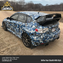 blue digital camo subaru wrap
