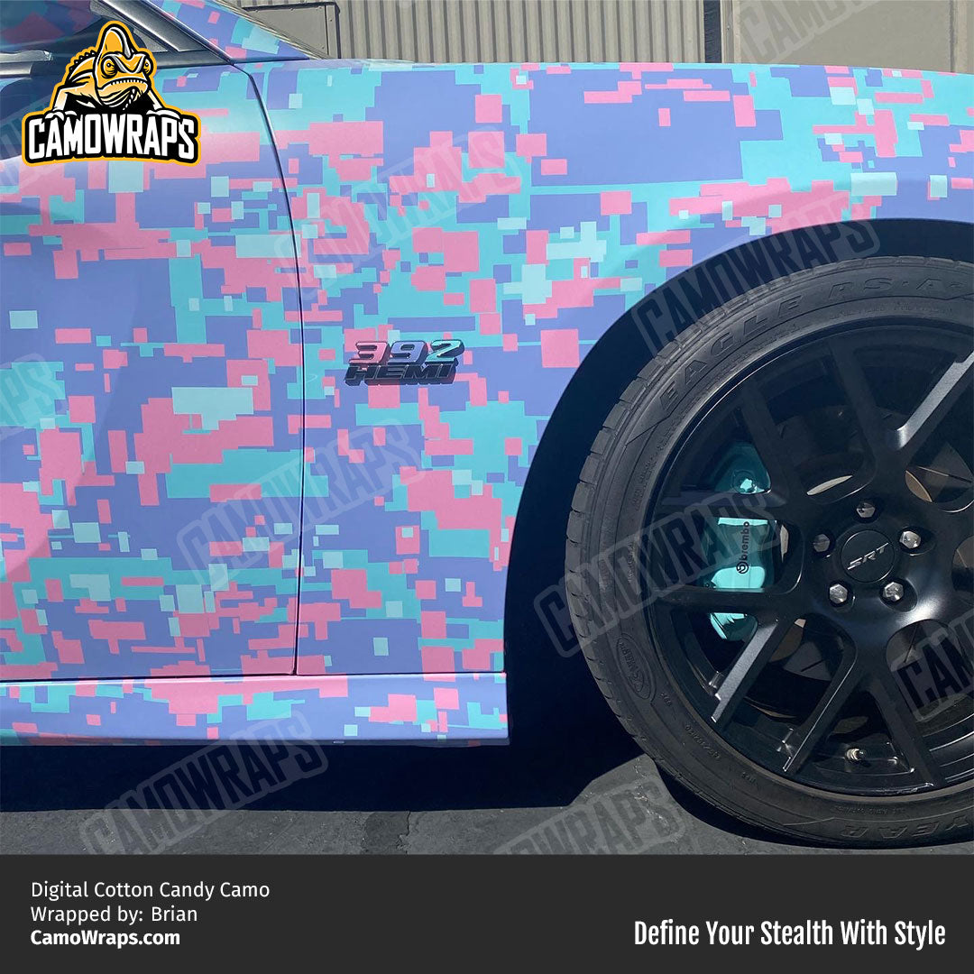 digital cotton candy camo car wrap