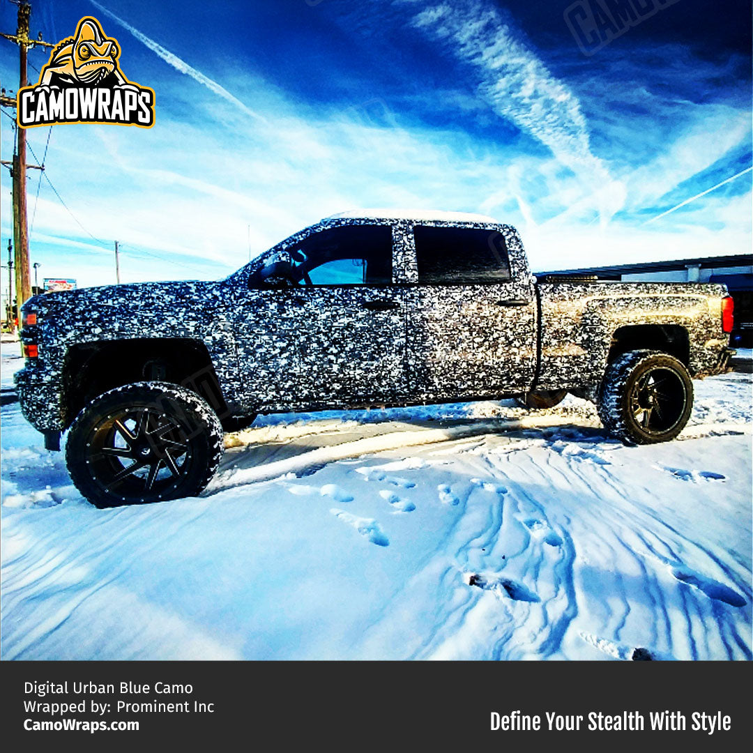 digital camo truck wrap