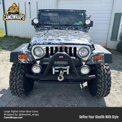 Urban blue jeep vinyl wrap