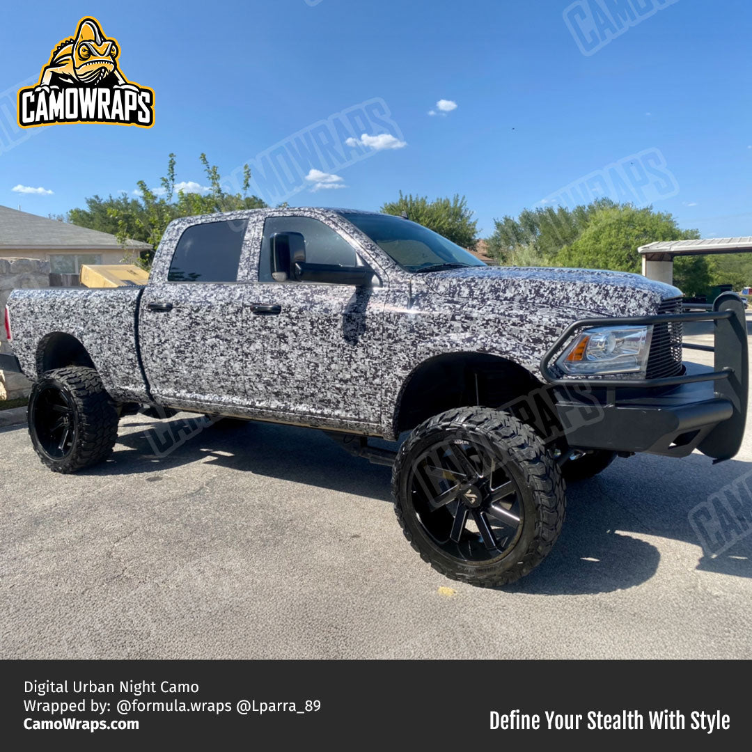 digital camo truck wrap