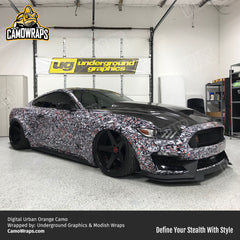 digital camo mustang wrap