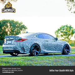 purple digital camo car wrap
