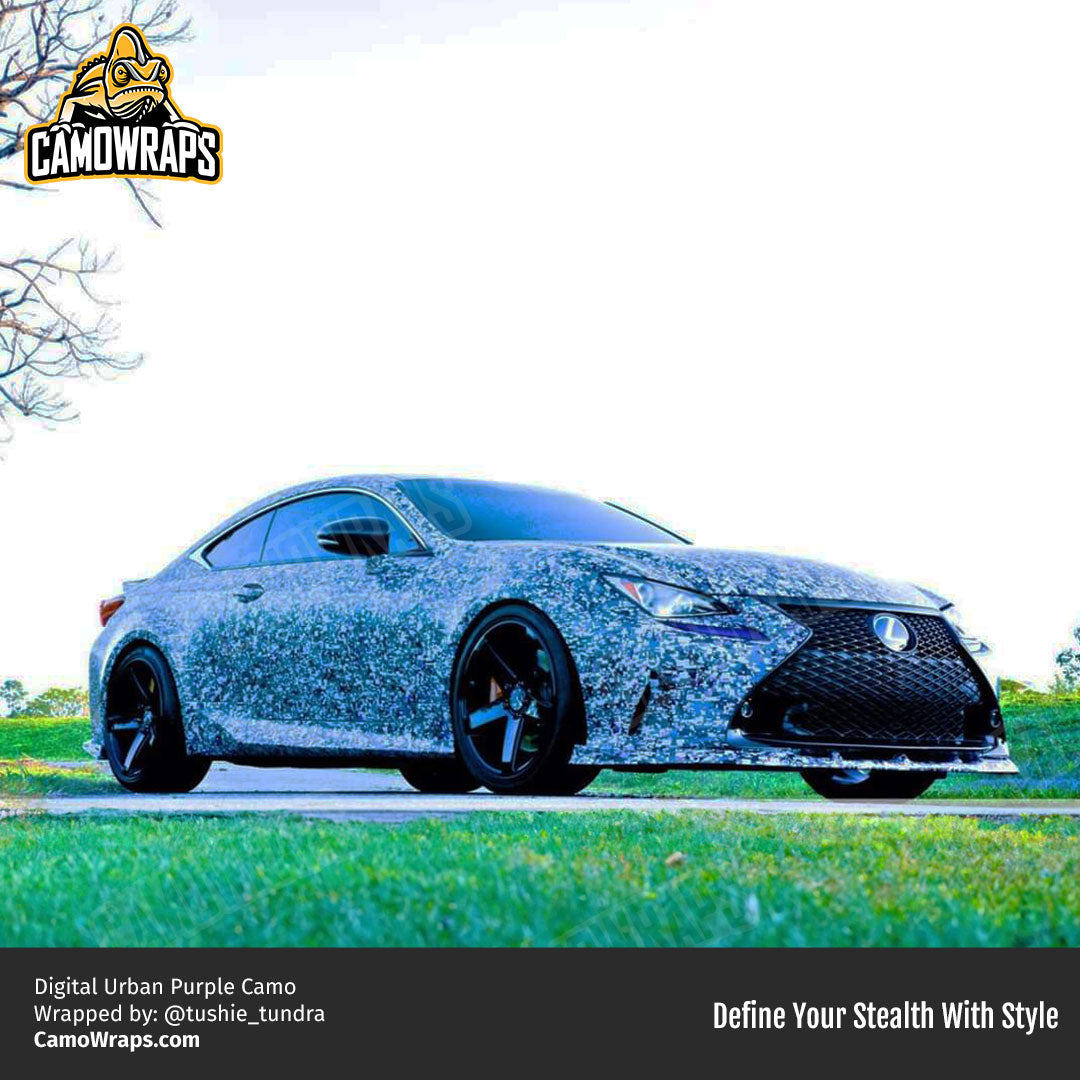 purple digital camo car wrap