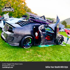 Jumbo Ragged Elite Black Camo Vinyl Wrap