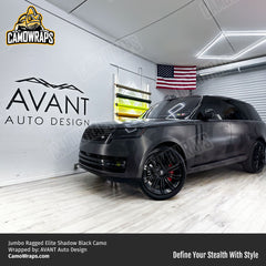 Jumbo Ragged Elite Black Camo Vinyl Wrap