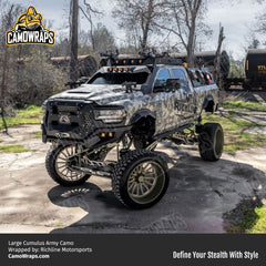 army camo lifted truck wrap