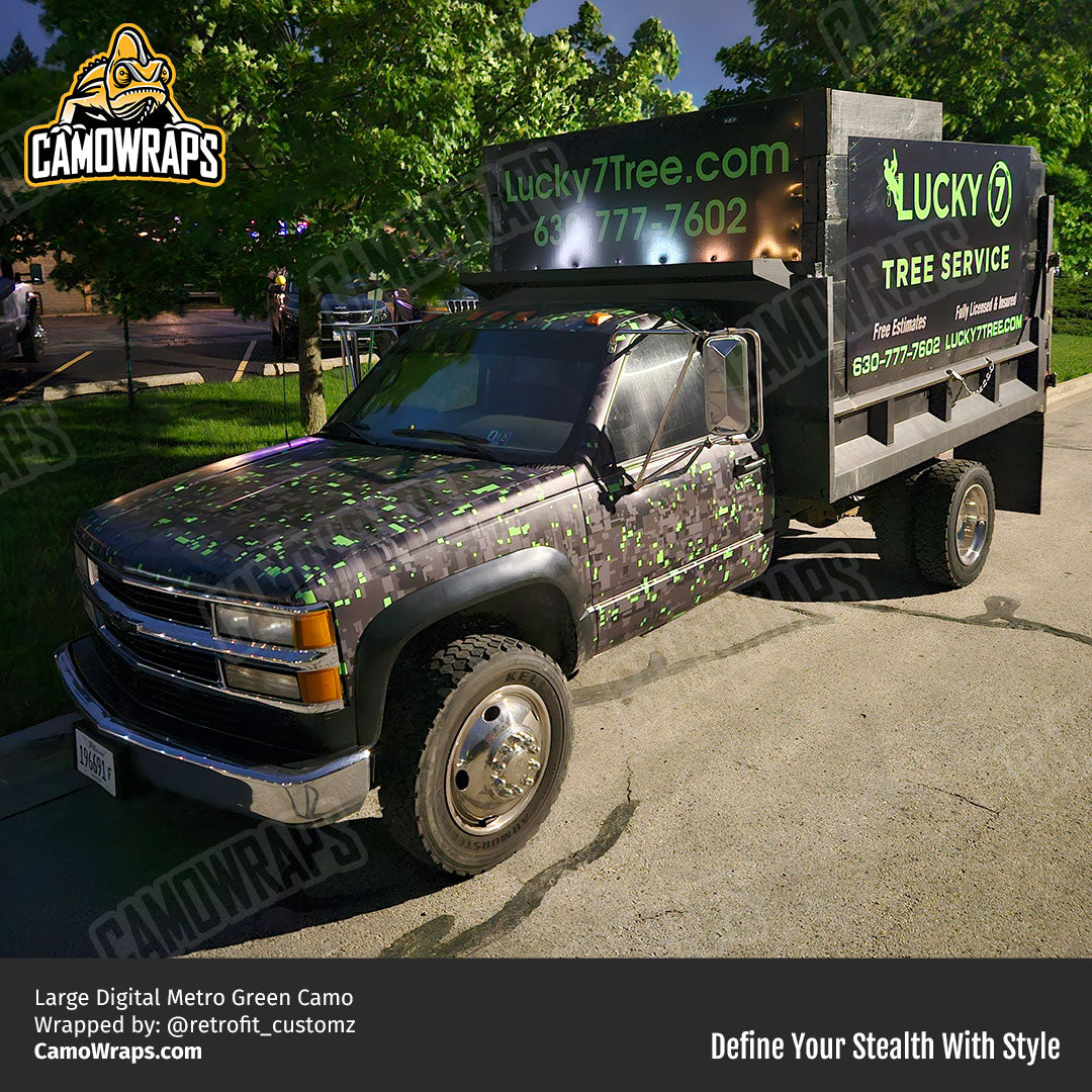 digital camo commercial truck wrap