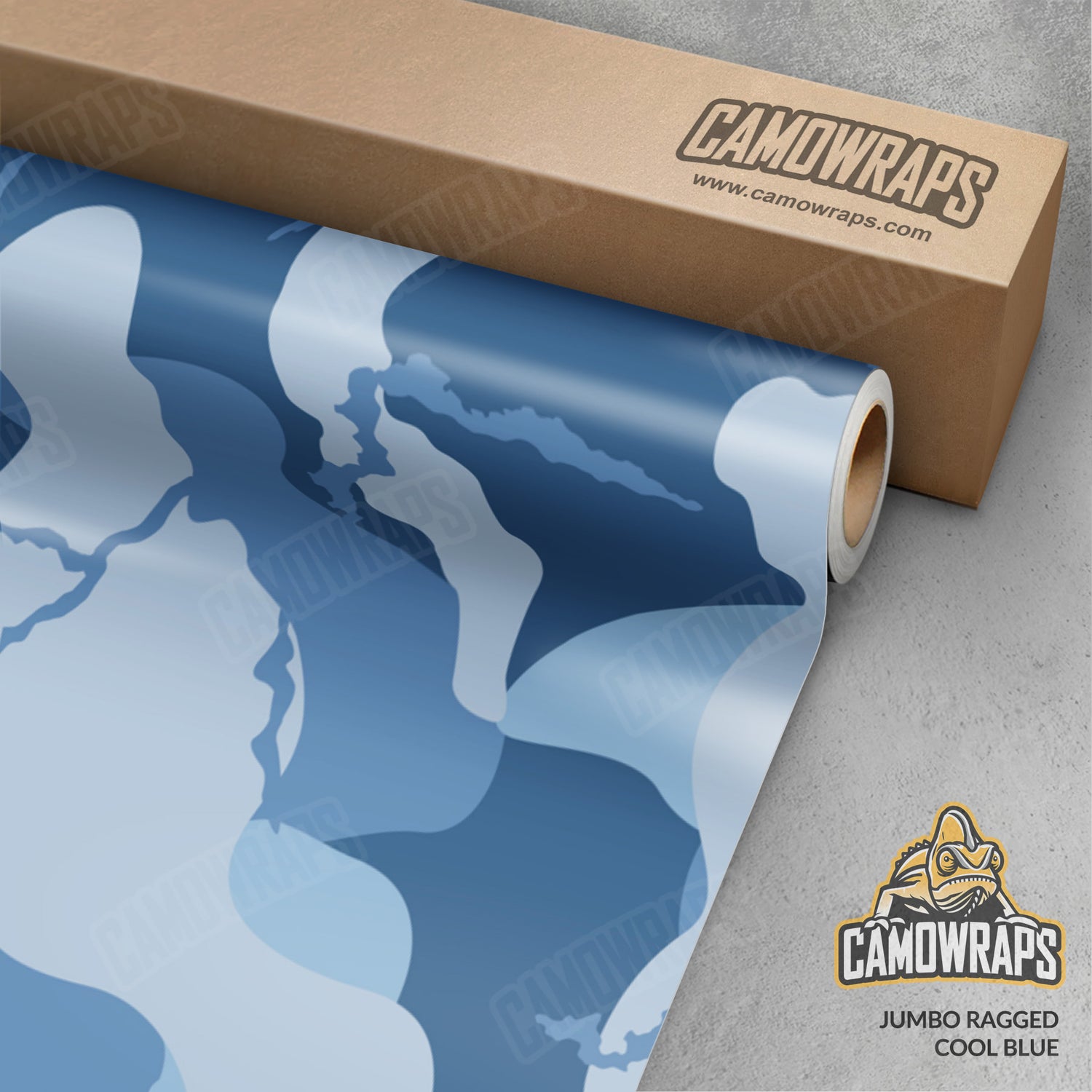 Jumbo Ragged Cool Blue Camo Vinyl Wrap