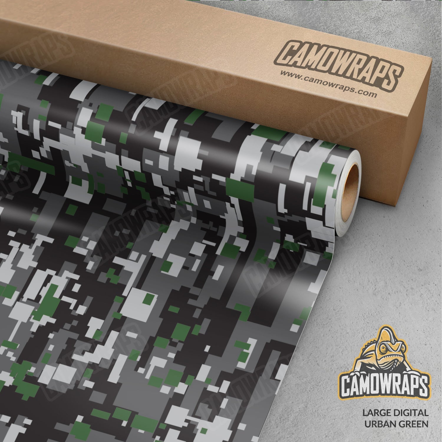 Large Digital Urban Green Camo Vinyl Wrap