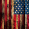 Patriotic Distressed Wooden American Flag Cornhole Vinyl Wrap