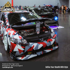 red shattered camo car wrap