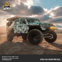 Shattered Urban Night Camo Jeep Gladiator Wrap