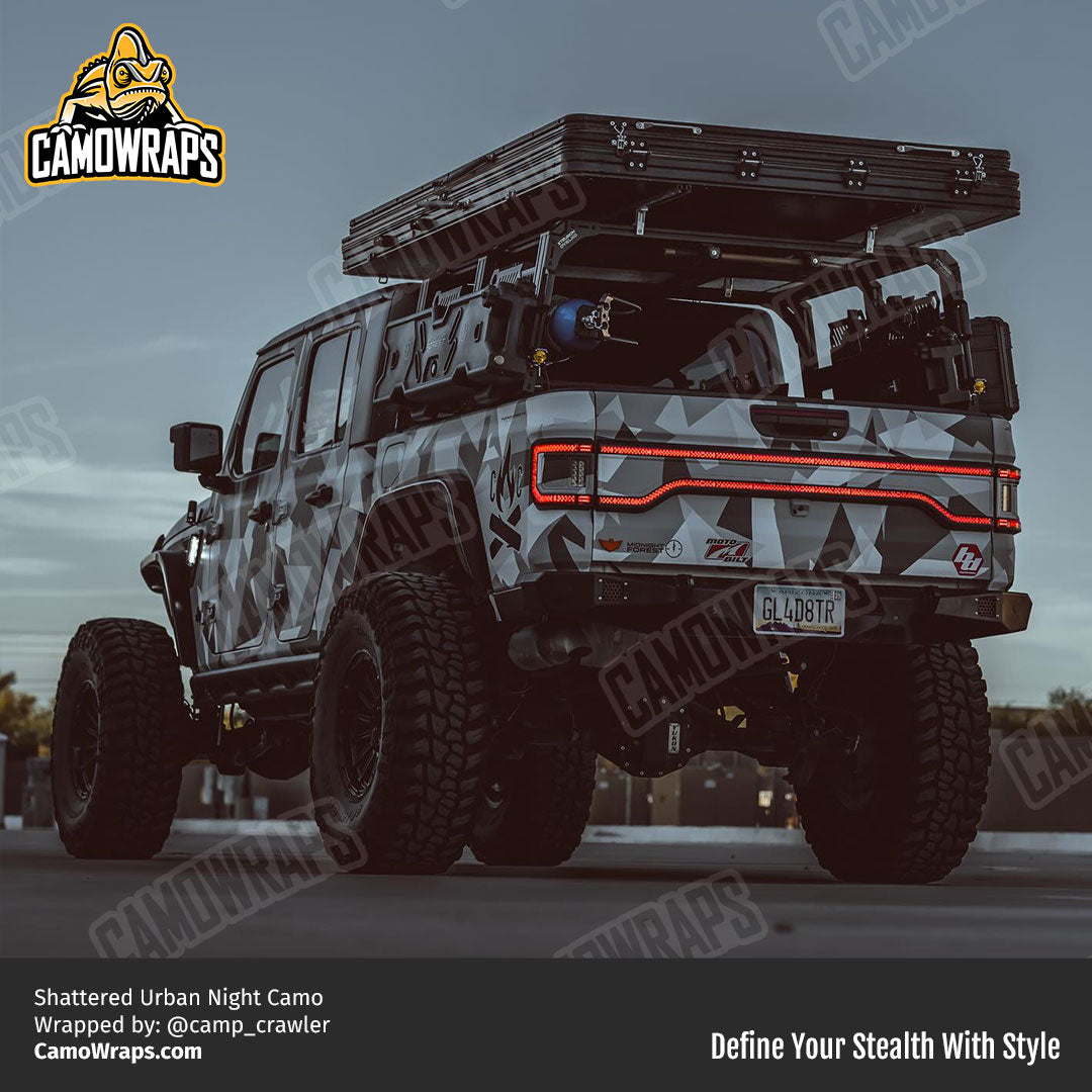 Shattered Urban Night Camo Jeep Gladiator Wrap