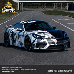 shattered camo porsche wrap