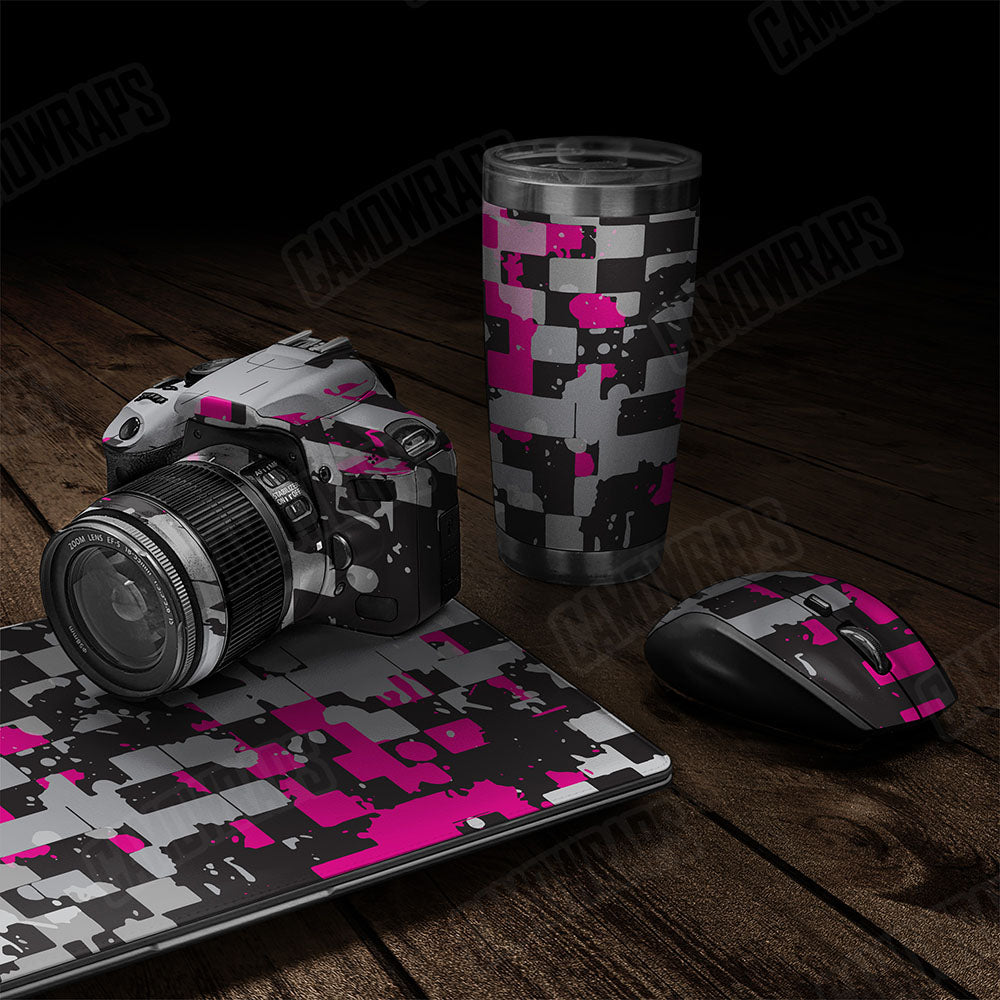 Broken Plaid Magenta Tiger Gear Skin Vinyl Wrap