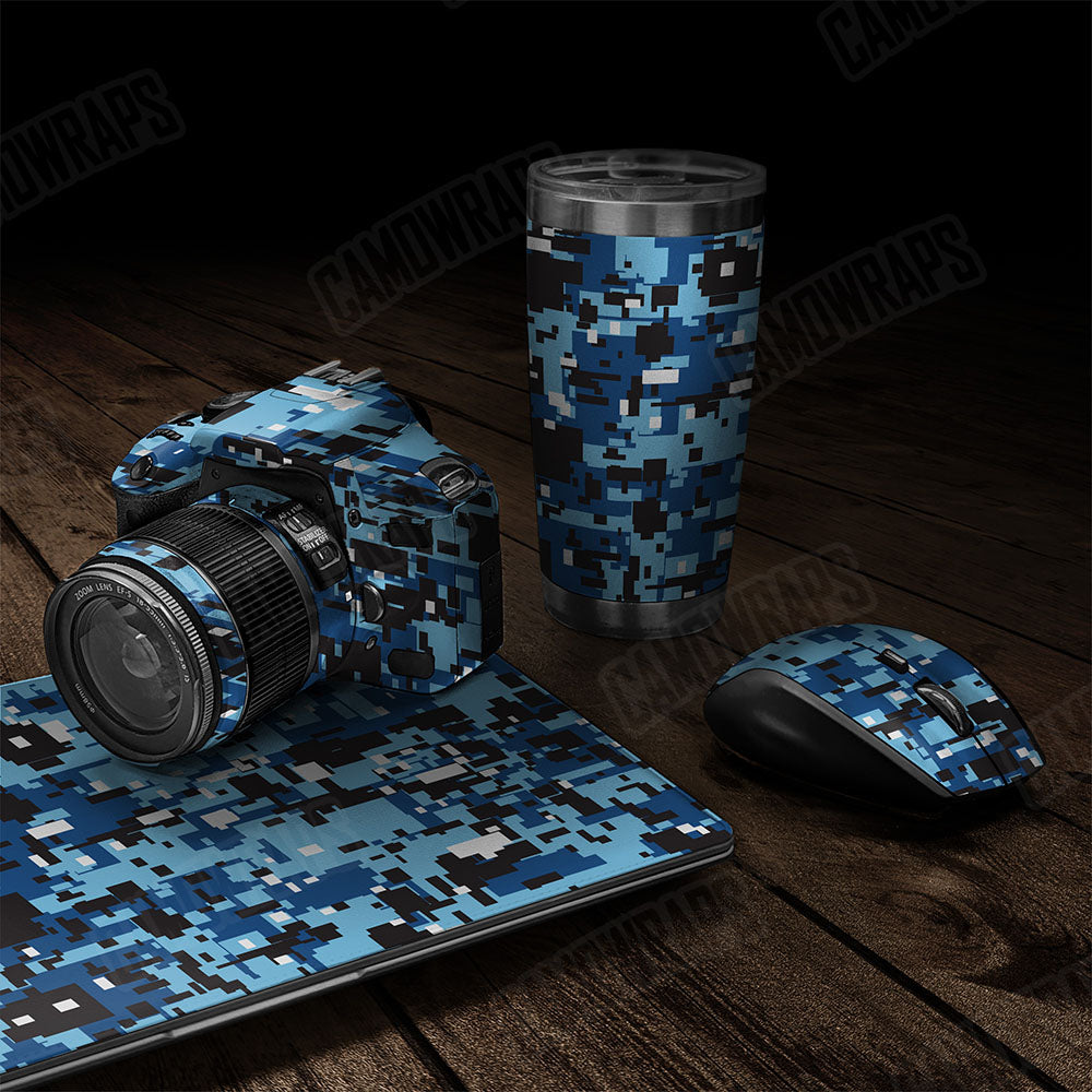 Digital Baby Blue Gear Skin Vinyl Wrap