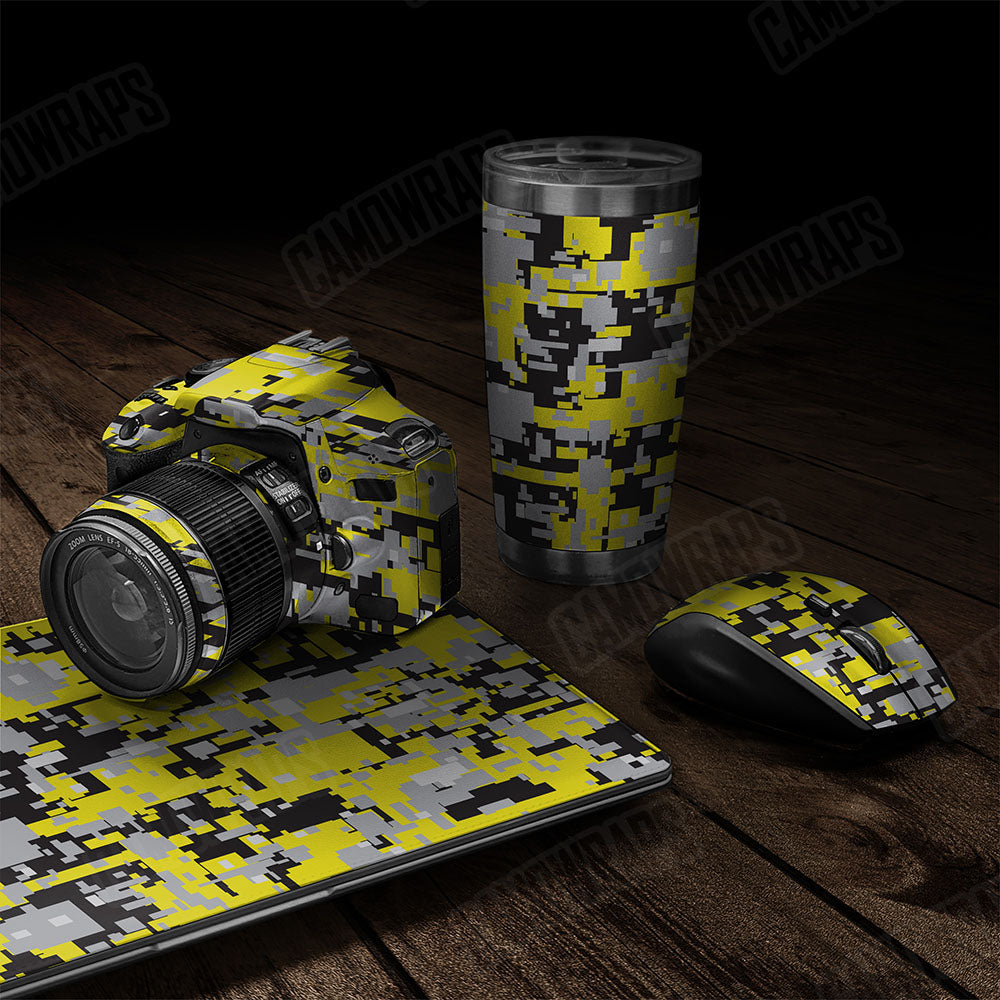 Digital Yellow Tiger Gear Skin Vinyl Wrap