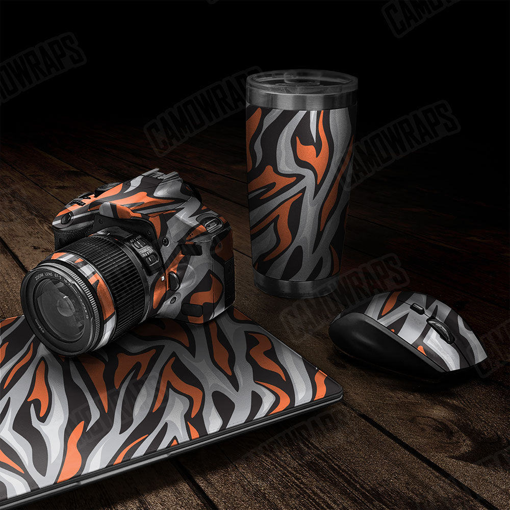 Fun Stripe Orange Tiger Gear Skin Vinyl Wrap