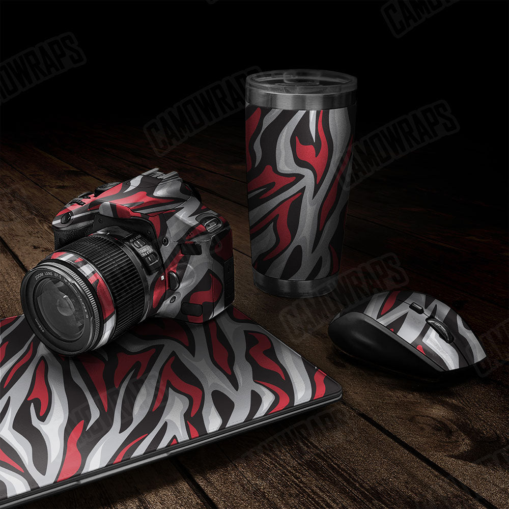 Fun Stripe Red Tiger Gear Skin Vinyl Wrap