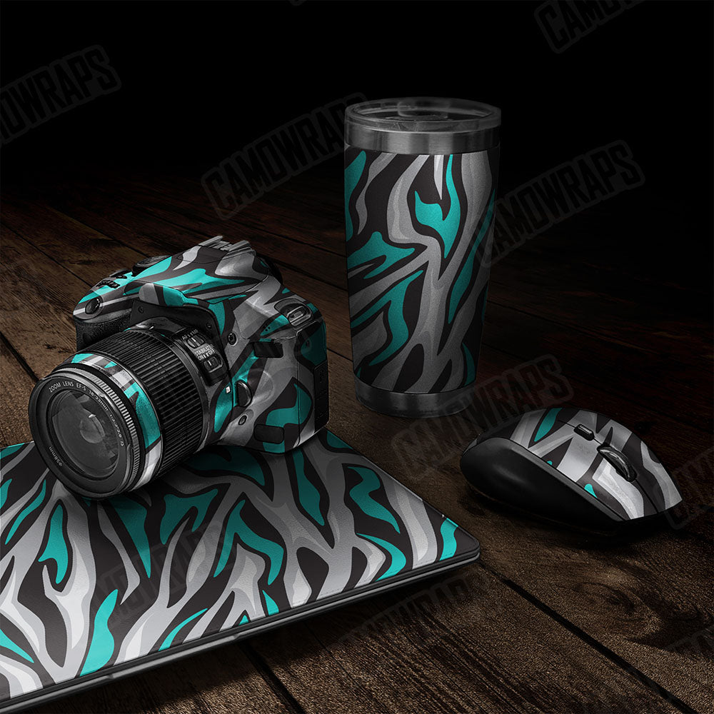 Fun Stripe Tiffany Blue Tiger Gear Skin Vinyl Wrap