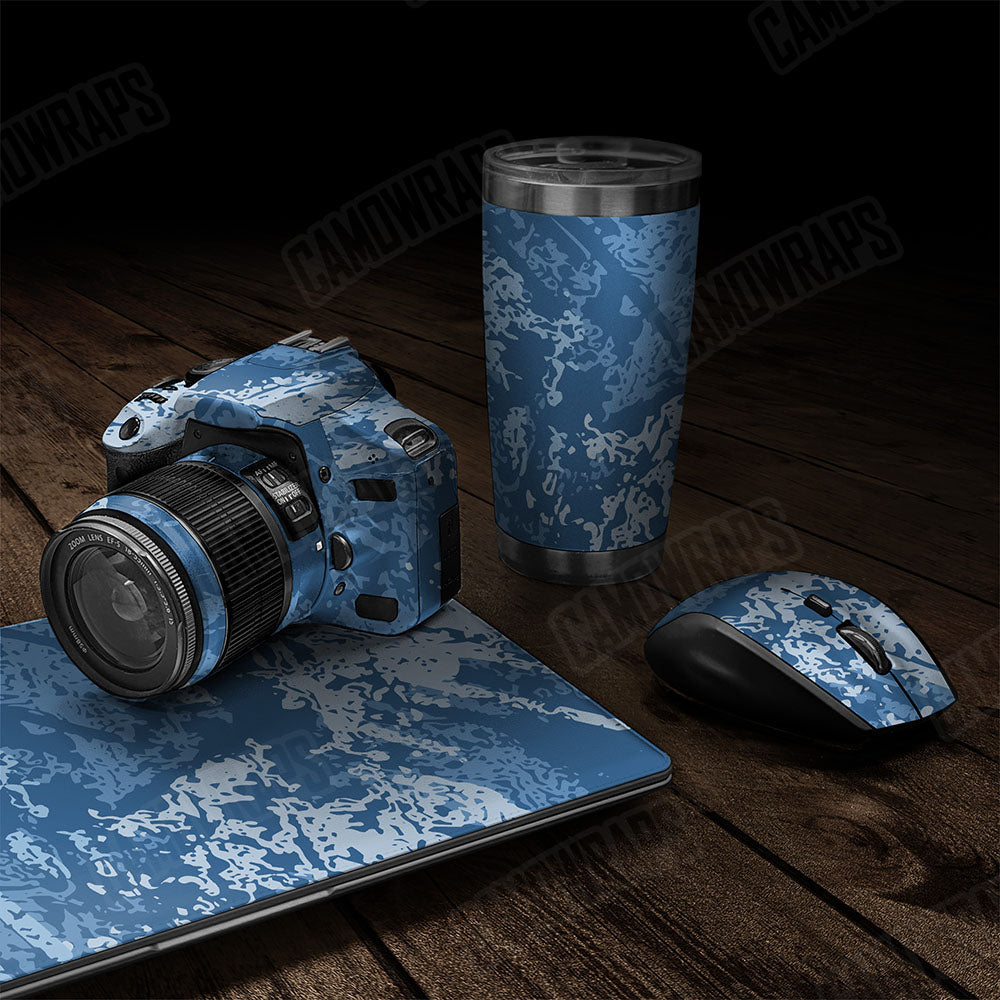 Pasted Cool Blue Gear Skin Vinyl Wrap