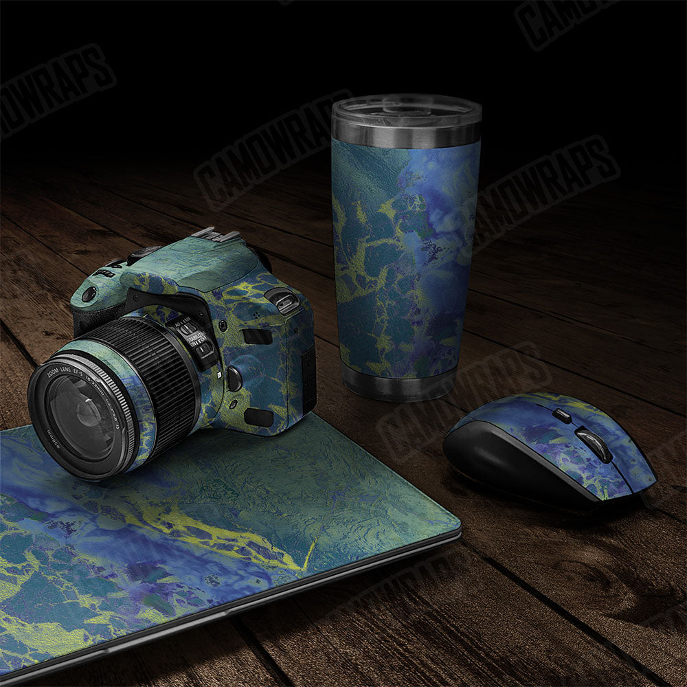 Realtree WAV3 Blue Yellow Gear Skin Vinyl Wrap