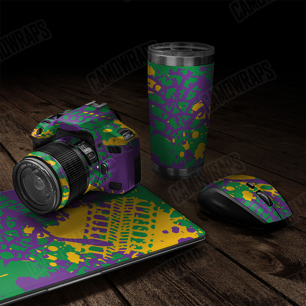Tire Splatter Mardi Gras Gear Skin Vinyl Wrap