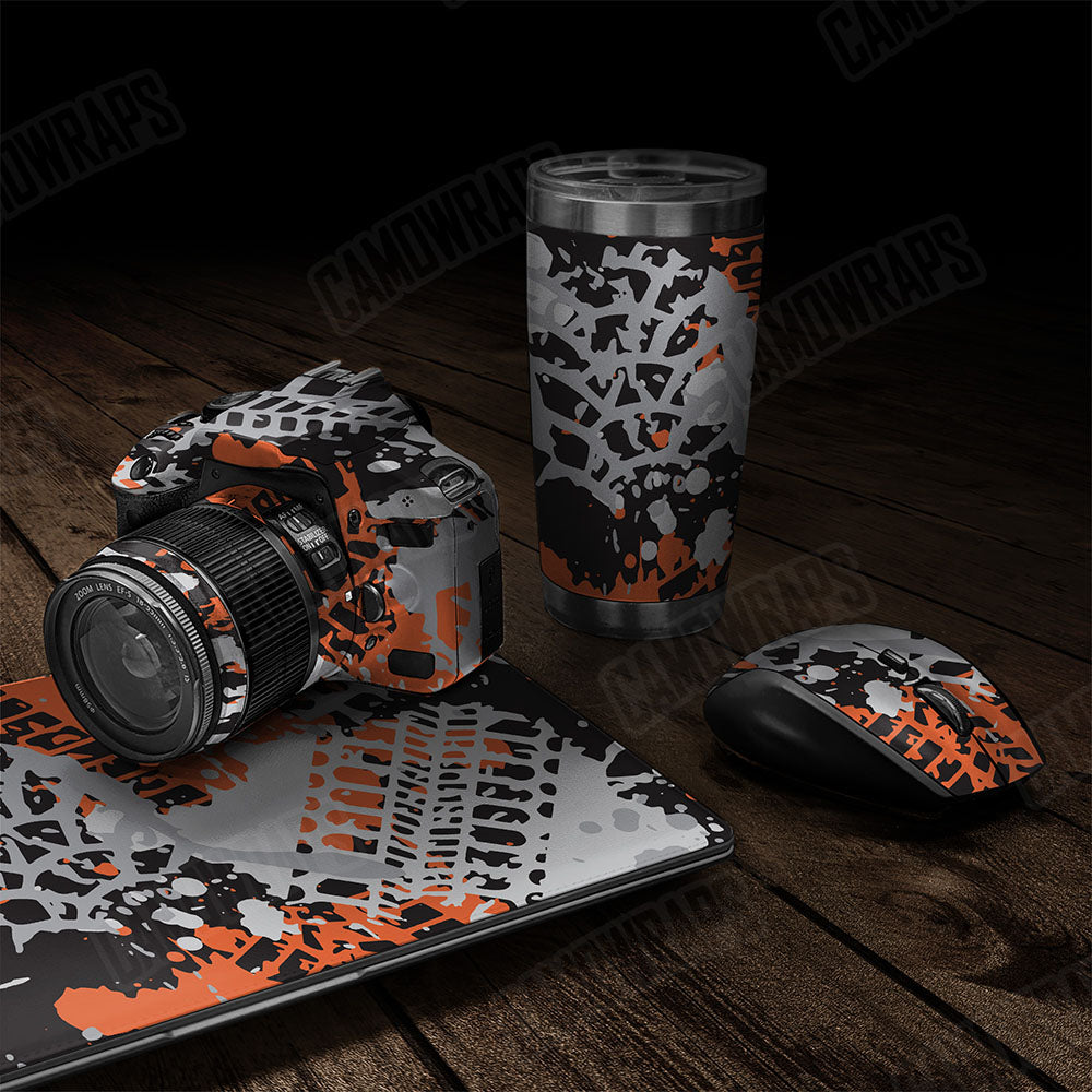 Tire Splatter Orange Tiger Gear Skin Vinyl Wrap