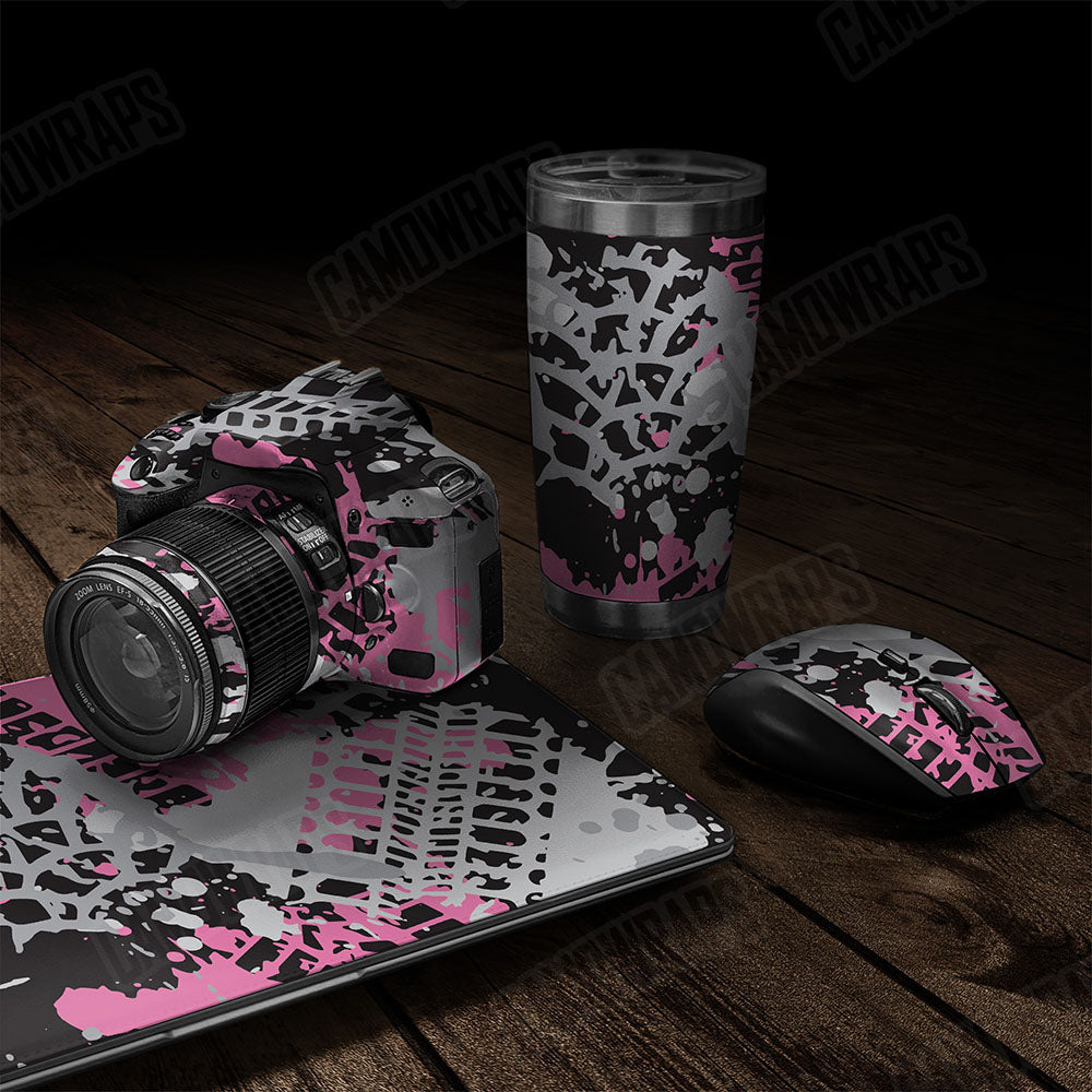 Tire Splatter Pink Tiger Gear Skin Vinyl Wrap