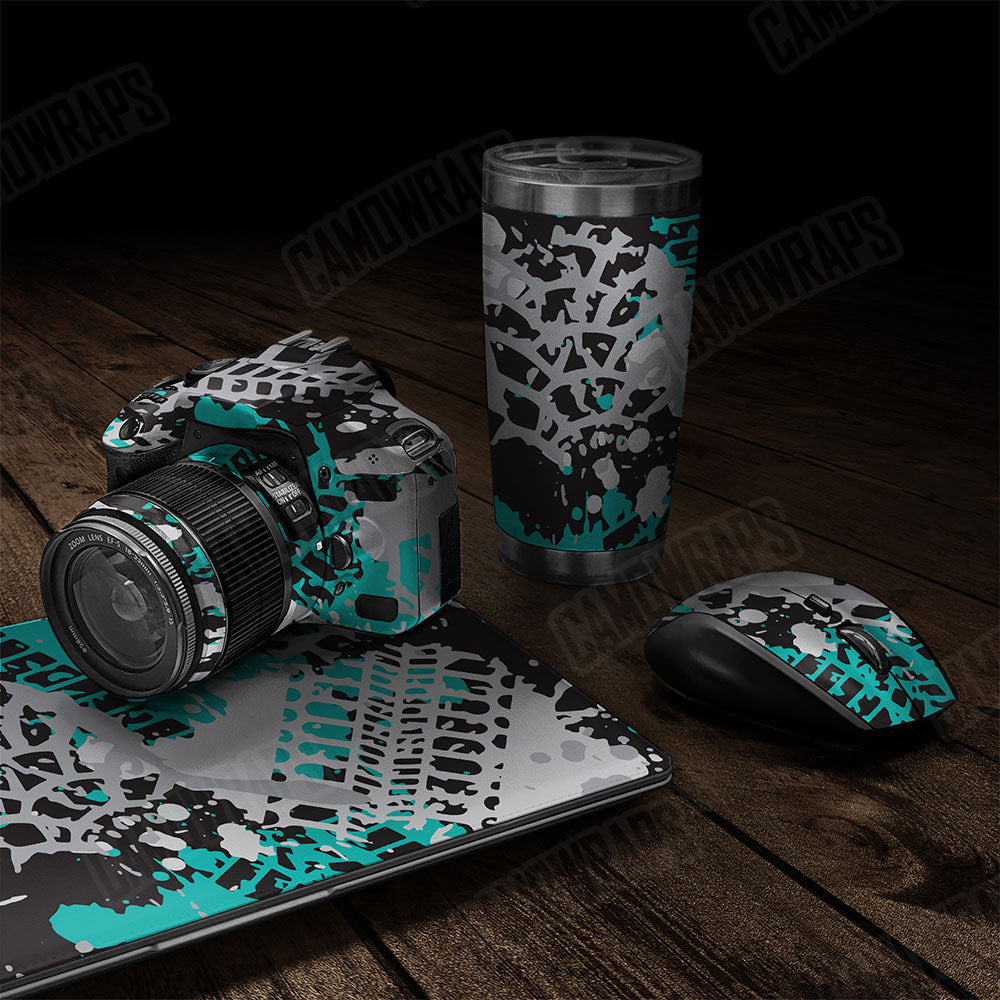 Tire Splatter Tiffany Blue Tiger Gear Skin Vinyl Wrap