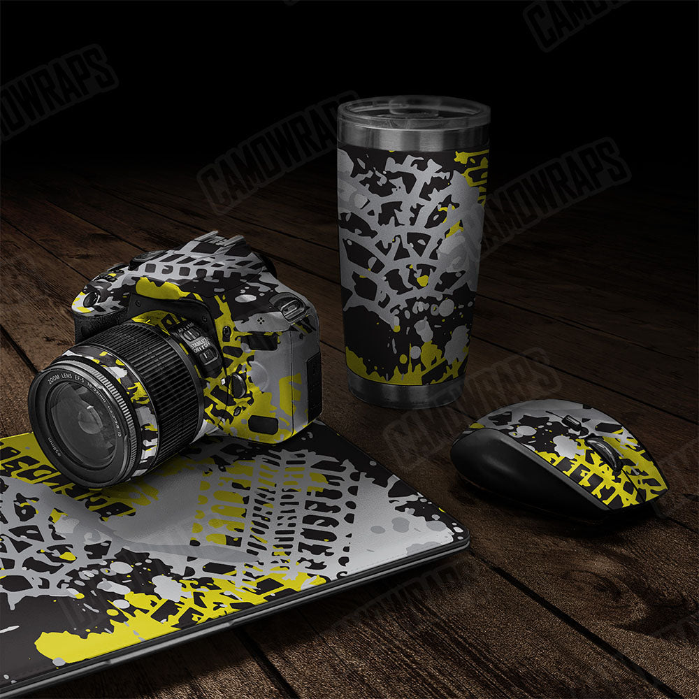 Tire Splatter Yellow Tiger Gear Skin Vinyl Wrap