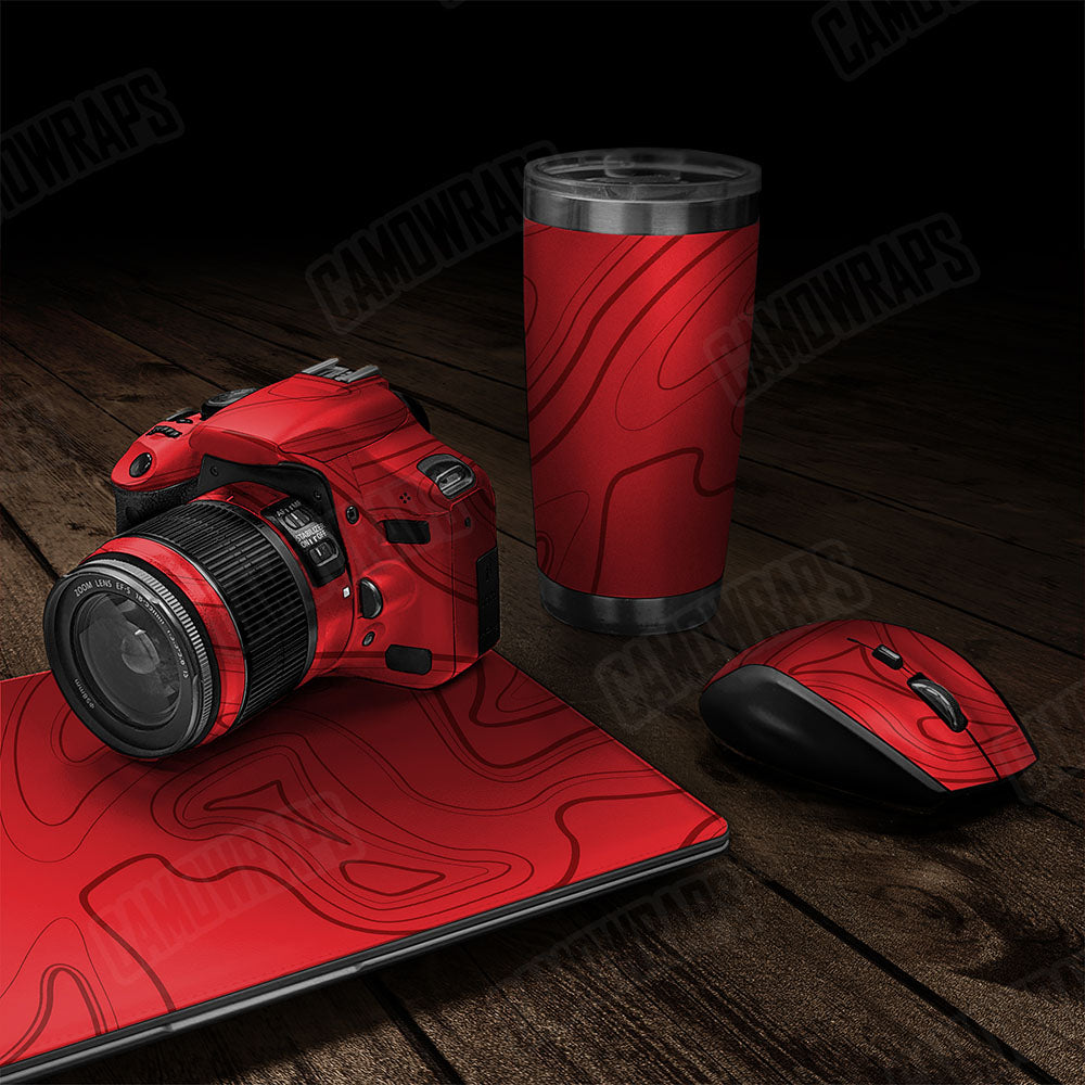 Topographic Red Gear Skin Vinyl Wrap