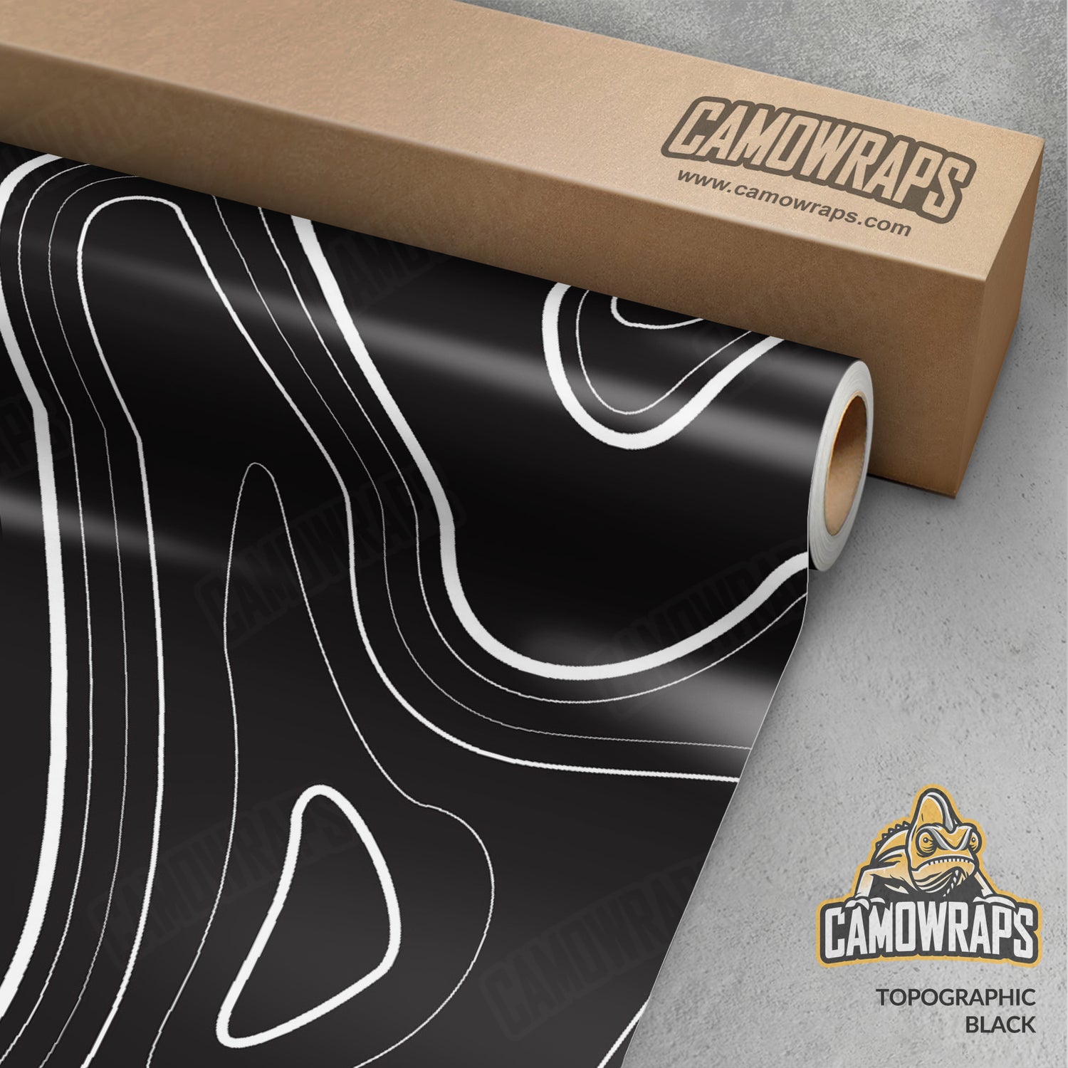 Topographic Black Vinyl Wrap