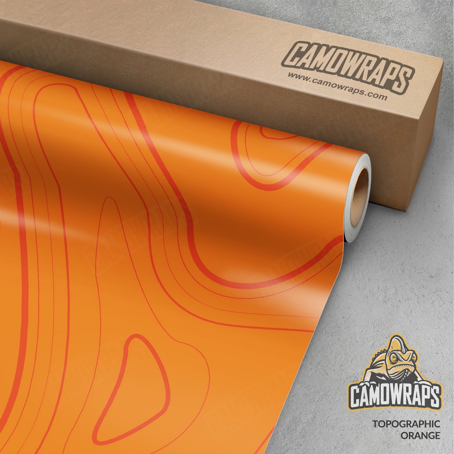 Topographic Orange Vinyl Wrap