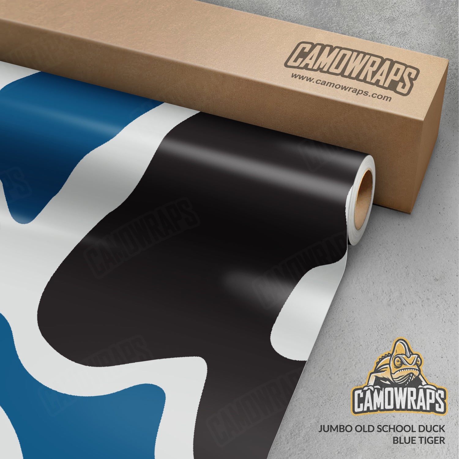 Old School Duck Blue Tiger Gun Skin Vinyl Wrap