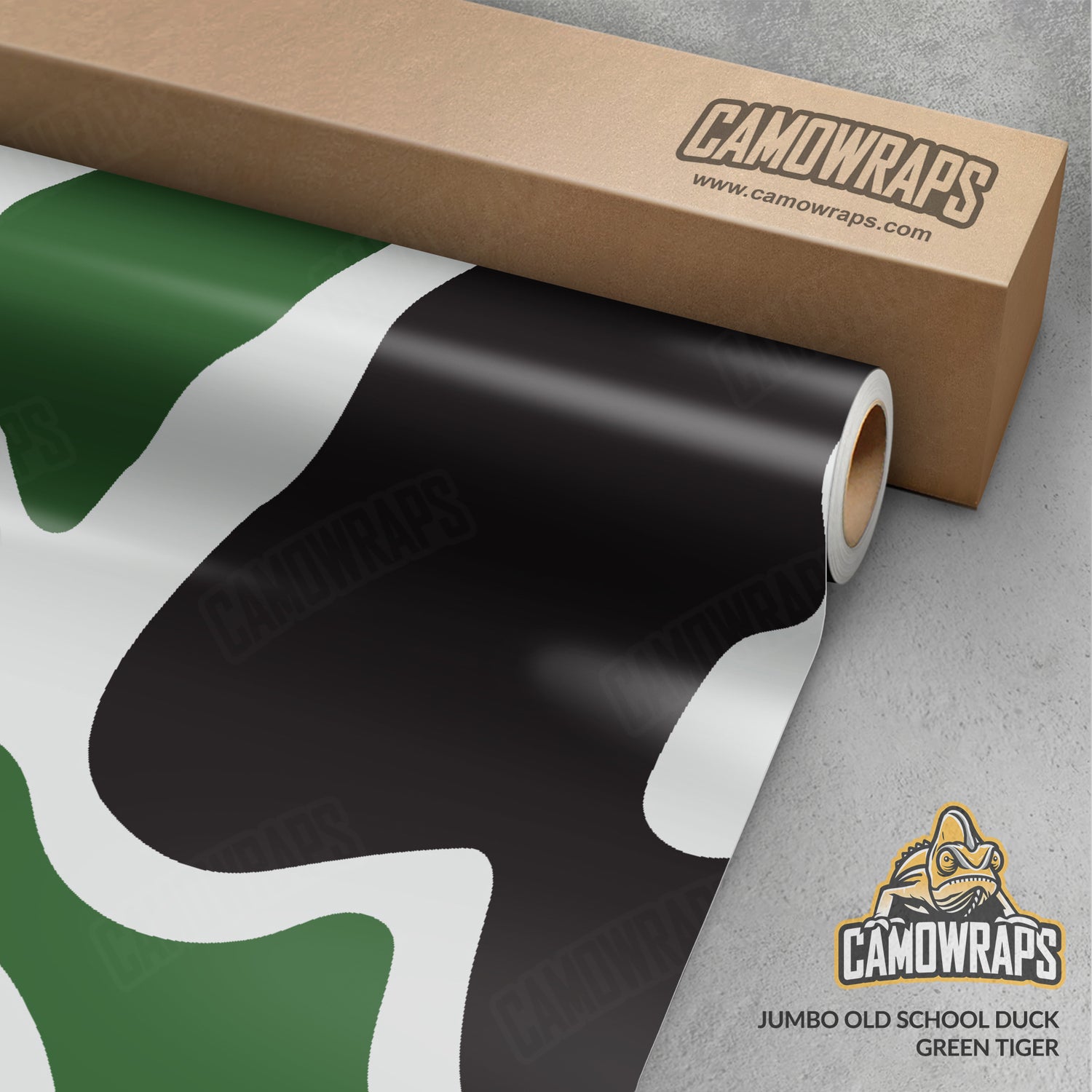 Old School Duck Green Tiger Gun Skin Vinyl Wrap