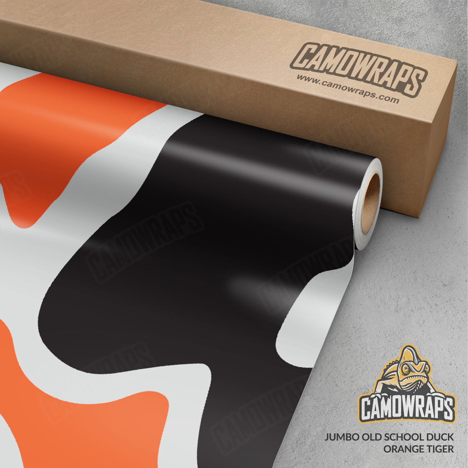 Old School Duck Orange Tiger Gun Skin Vinyl Wrap